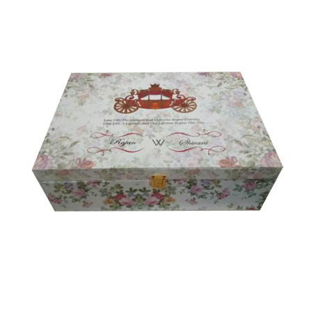 Rectangular Floral Print Wedding Box
