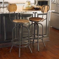 Wooden And Iron Bar Chair - Antique Appearance, Natural Color Finish | Smooth And Glossy Surface, Elegant Design, No Assembly Required