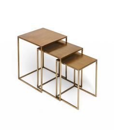 Nesting Table - Wood With Iron Accents, Antique Natural Finish | Eco-friendly, Uv Resistant, Easy To Clean