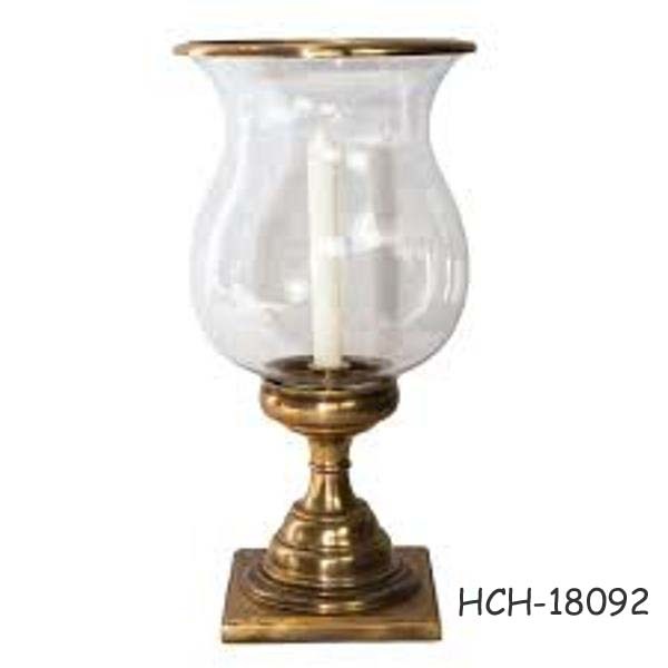 Hurricane Candle Holder - Aluminium & Glass, Various Finishes In Nickel And Brass Antique, Elite Decorative Theme