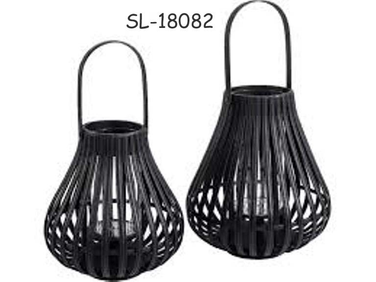Garden Lantern - Wood, Glass, Metal | 12" X 12" X 24", Brown Finish, Nickel Accent, Elite Design