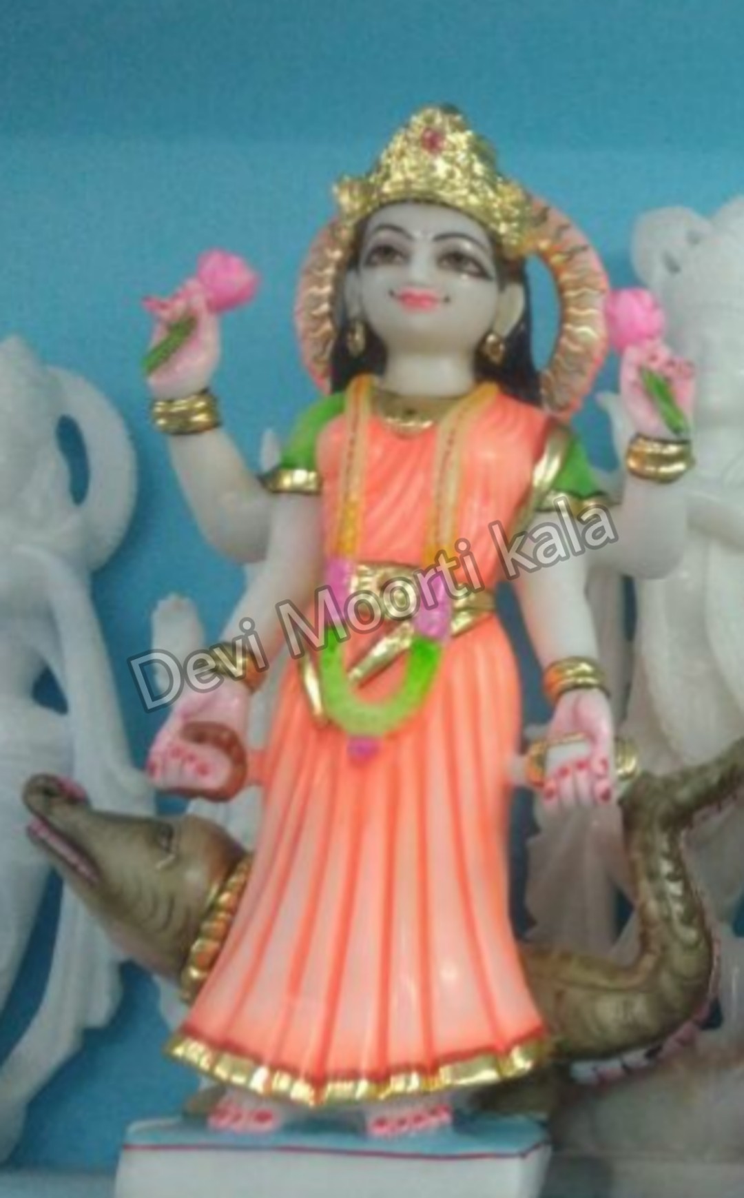 Ganga Mata Marble Moorti Statue - Feature: Easy To Clean