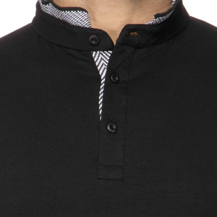 Tinted Premium Solid Mens Henley - Cotton , Short Sleeves, Multi Color, Button Placket Below Granddad Neckline, Semi-formal Style