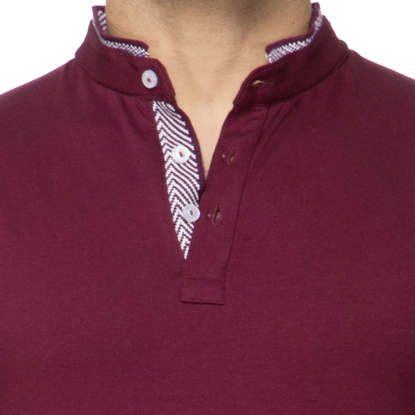 Tinted Premium Solid Mens Henley - Cotton , Short Sleeves, Multi Color, Button Placket Below Granddad Neckline, Semi-formal Style