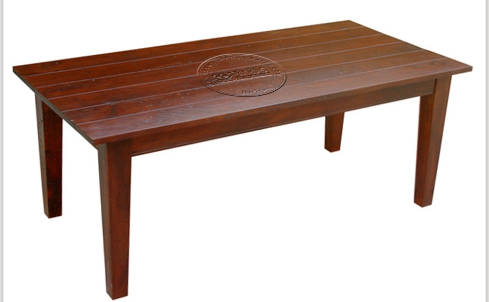 Wooden Dining Table - Natural Wood Material, Customize Seater & Shape | Antique Appearance, Smooth Glossy Surface Finish, 1 Year Warranty