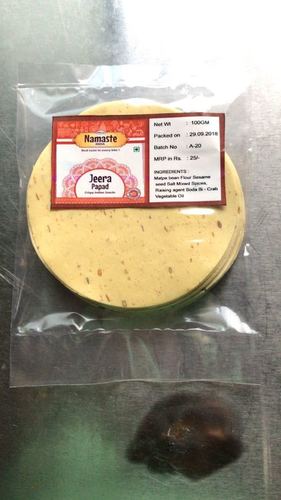 Plain Jeera Papad - Flour, 10cm Diameter, Light Yellow | Rich Taste, Dietary Fiber, Long Shelf Life, 10 Pieces