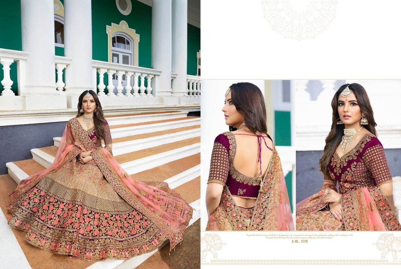Green & Peach Shop Online Ethnic Lehanga Choli