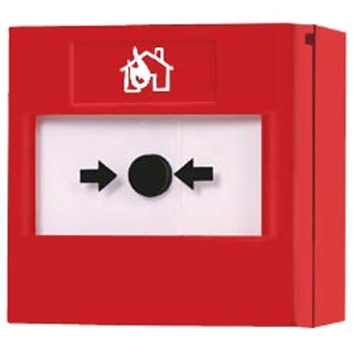 Manual Call Point - Stainless Steel Red Wall Mounted Device | Glass Protection, Electric Power Supply, Compatible with Conventional Fire Control Panels