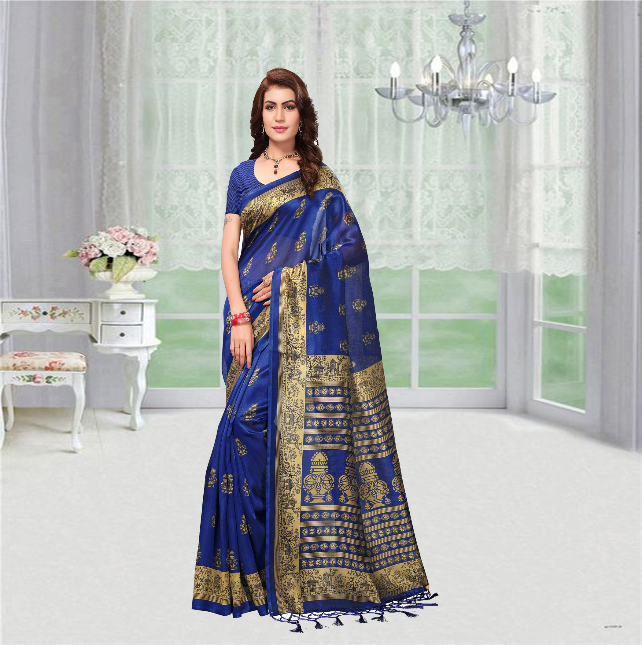 Printed Party Wear Mysore Silk Saree