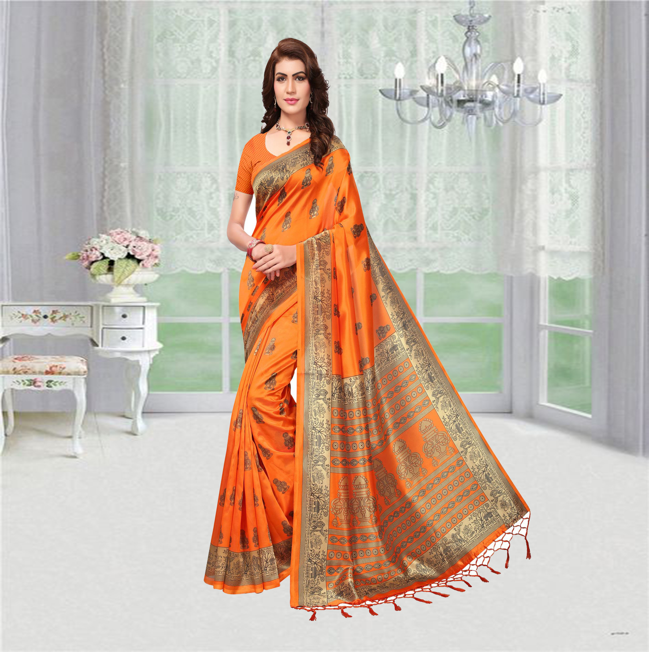 Printed Party Wear Mysore Silk Saree