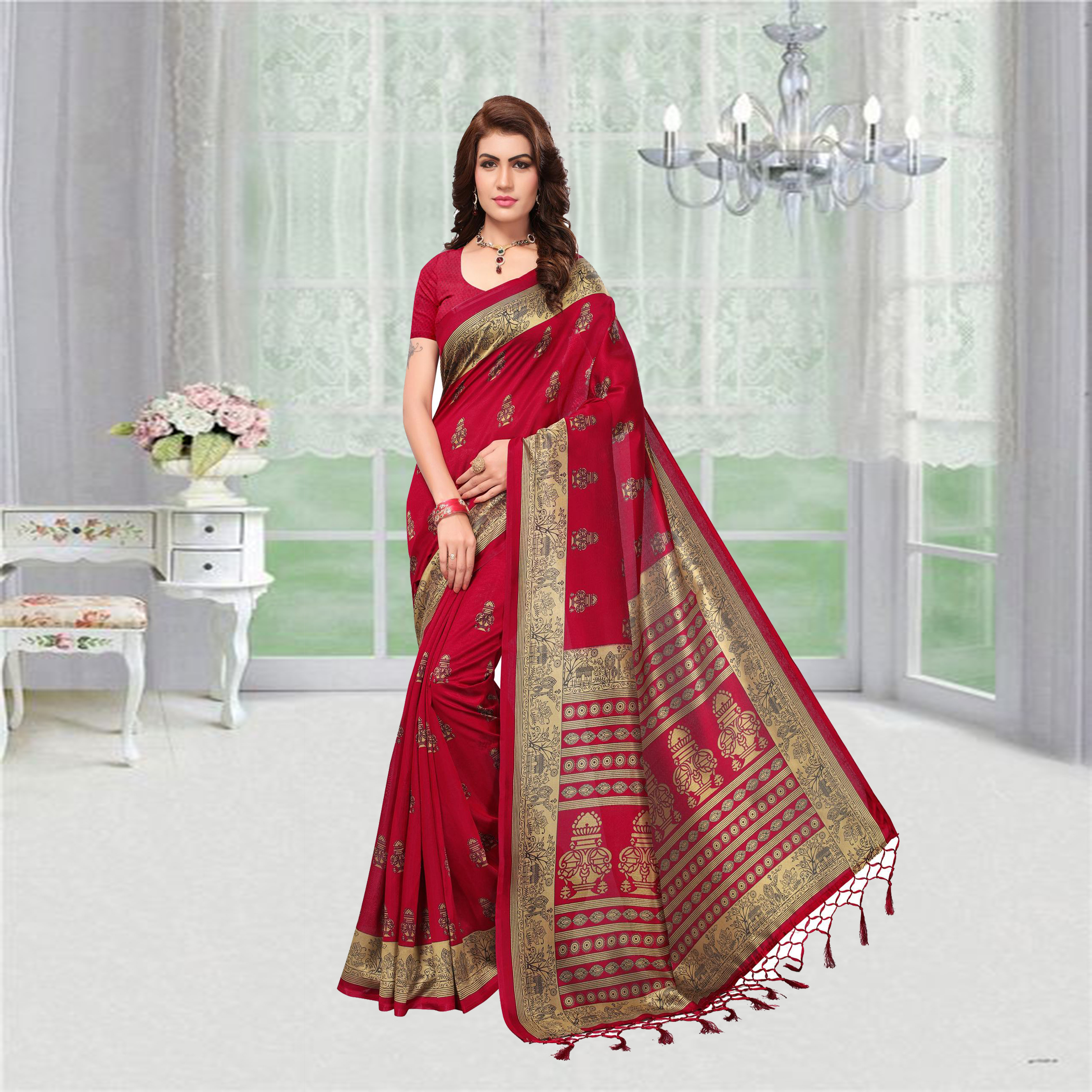 Printed Party Wear Mysore Silk Saree