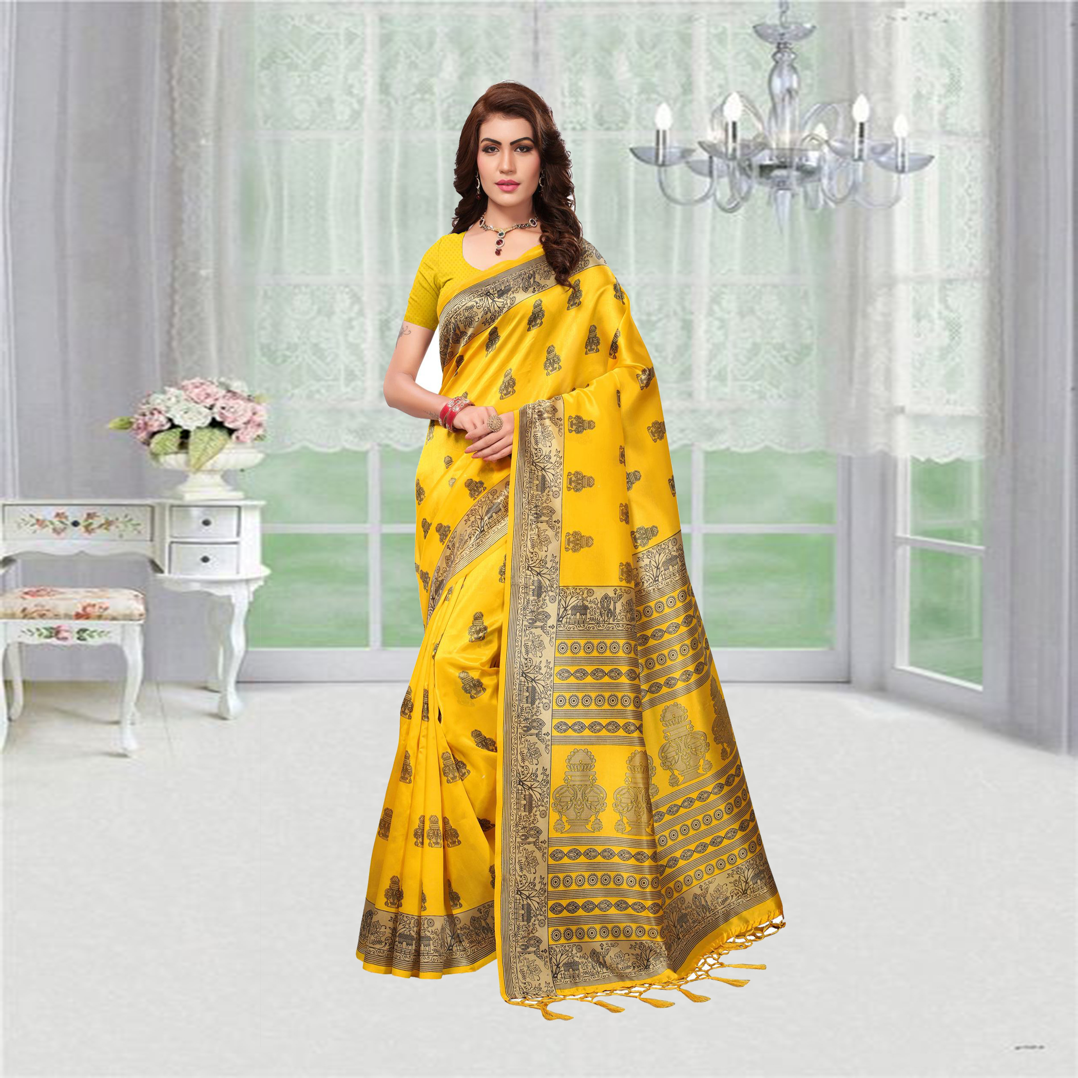 Printed Party Wear Mysore Silk Saree