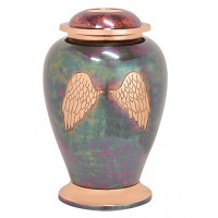 Cashmere White Butterfly Urn - 11.5" Tall X 6.5" Wide | Genuine Brass, Elegant Fluttering Butterfly Design, Personalization Option Available