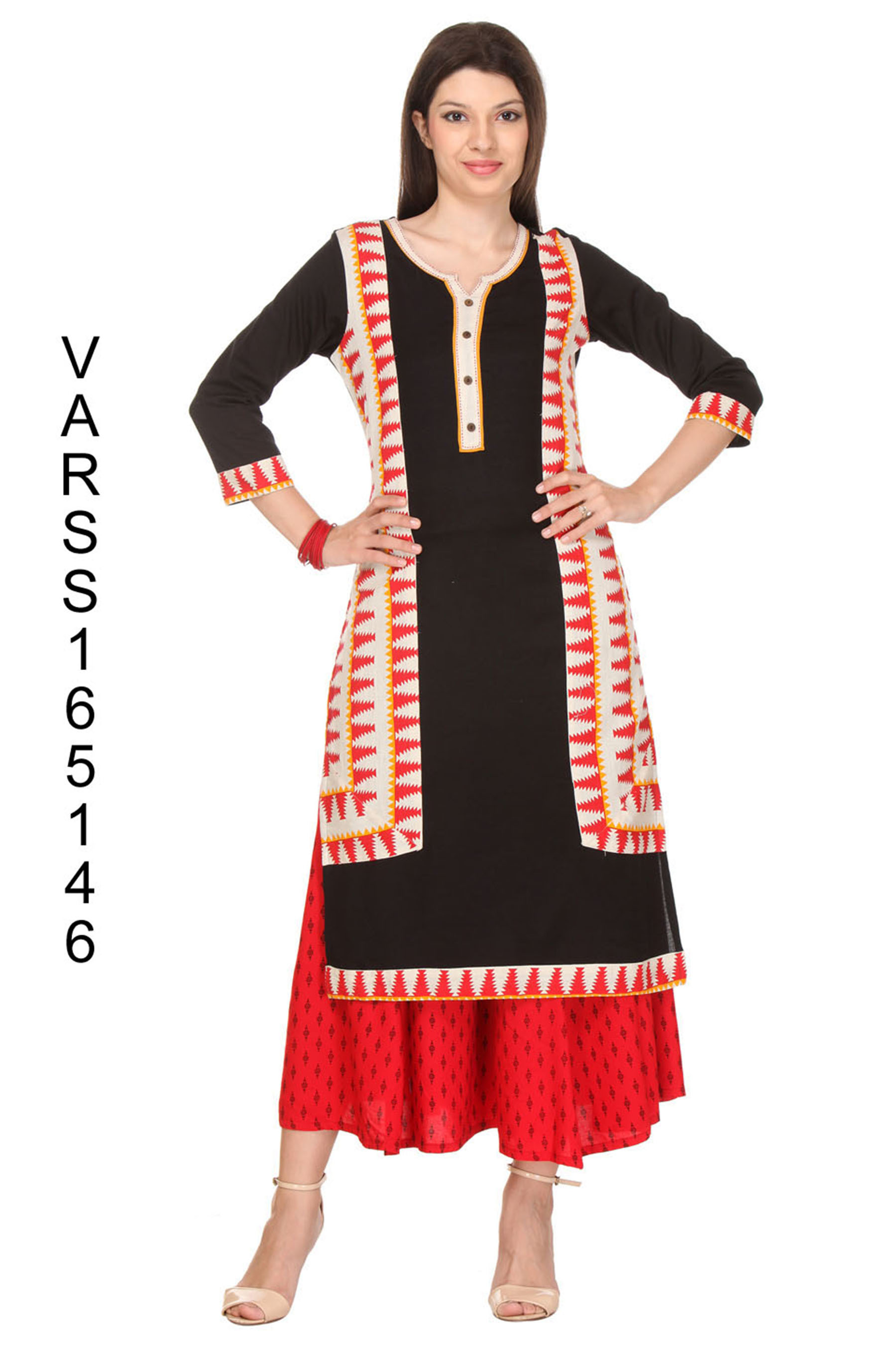 Cotton Printed Dress Material - Length 2.30 Meters | Available In Red, Yellow, Blue, Black - Suitable For All Seasons, Various Sizes From Xs To Xxl