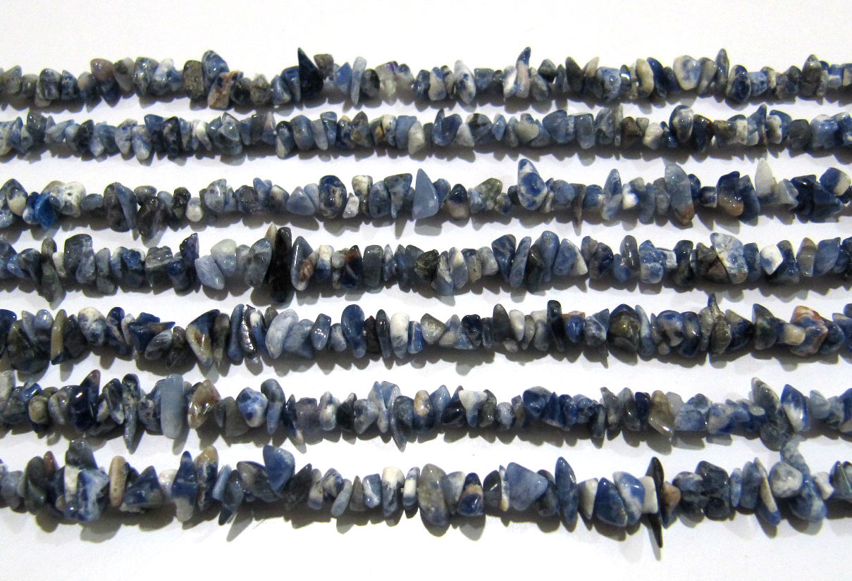 Natural Sodalite Irregular Chip Gravel Uncut Nugget Shape Beads
