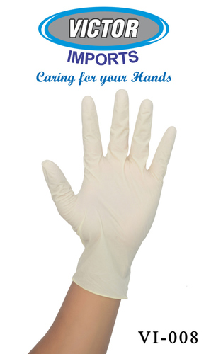 Powder Free Glove - Latex Material, 6 Inches Size, White Color | Disposable, Non-Sterile, Suitable for Medical and Industrial Use
