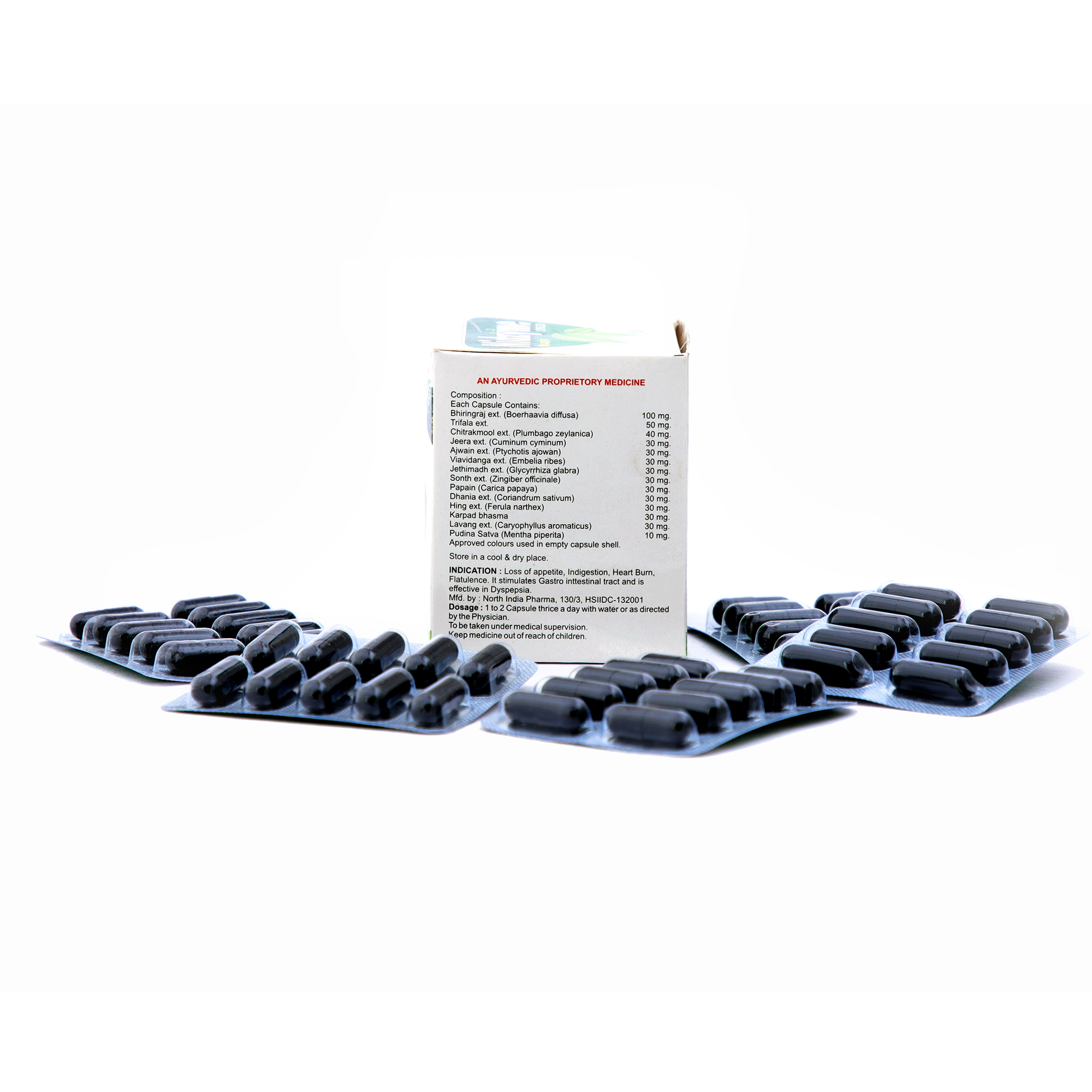 Nidzyme Digestive Enzyme Capsules - Hpmc, Black Color | Longer Shelf Life, Easy To Swallow, Non-toxic, Herbal Ingredients