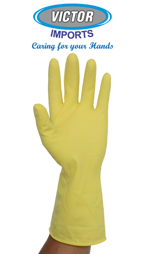 Rubber Hand Gloves - Large, Extra Large, Medium | Yellow, Rubber, Full Fingered, Heat Resistant, Acid Resistant, Cut Resistant, Unisex