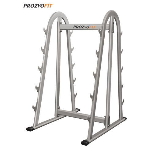 Barbell Rack - Steel, 48" x 24" x 72" | Silver Finish, 1000 lbs Weight Capacity, 10 Storage Pegs, 1-Year Warranty, Assembly Required