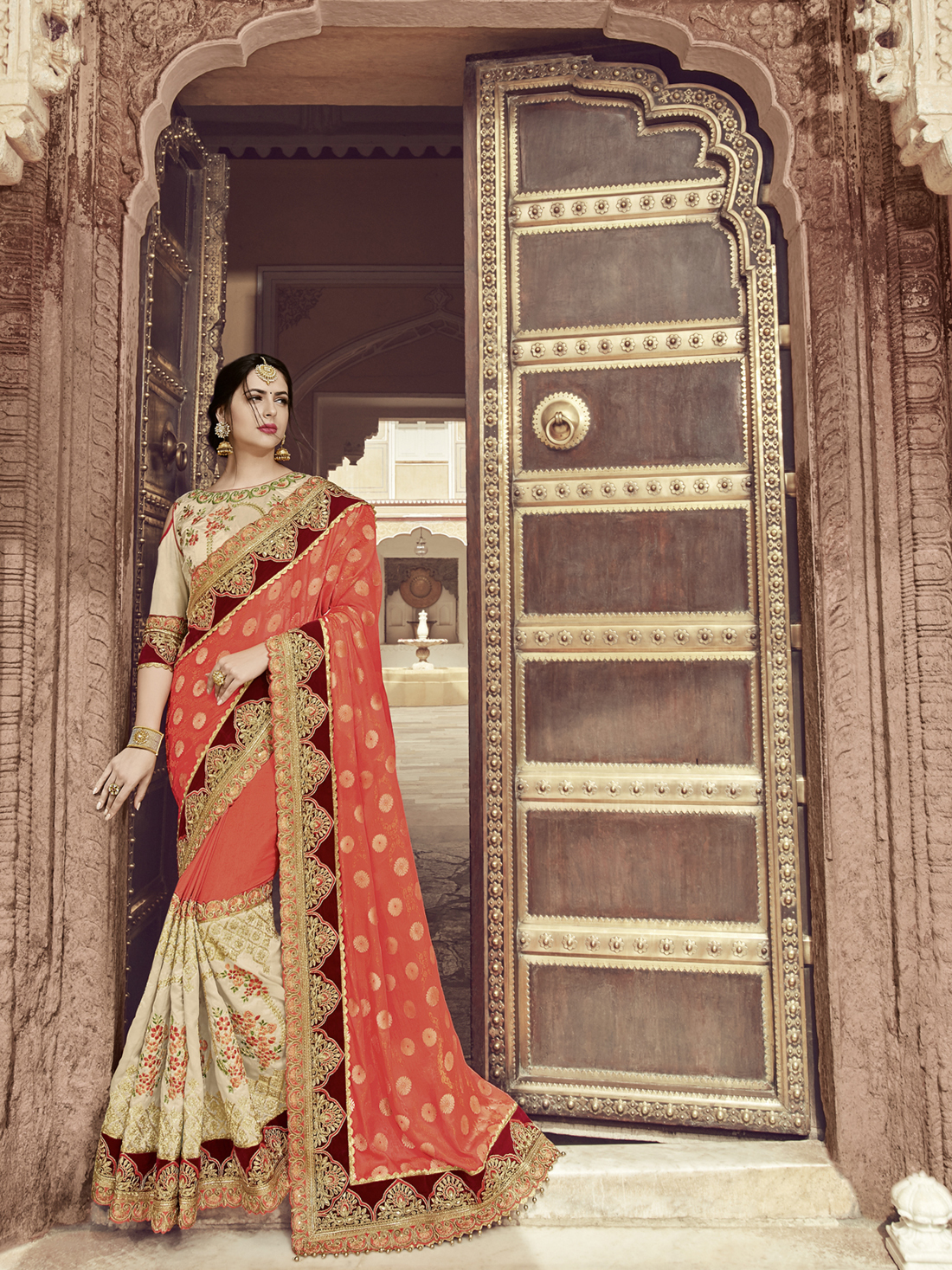 Designer Saree - Silk, Customized Size, Embroidered Pattern | Spring Season, Women's Ethnic Wear, All Age Groups, Our Logo