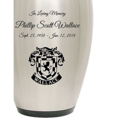 Black & White Family Crest Custom Cremation Urn