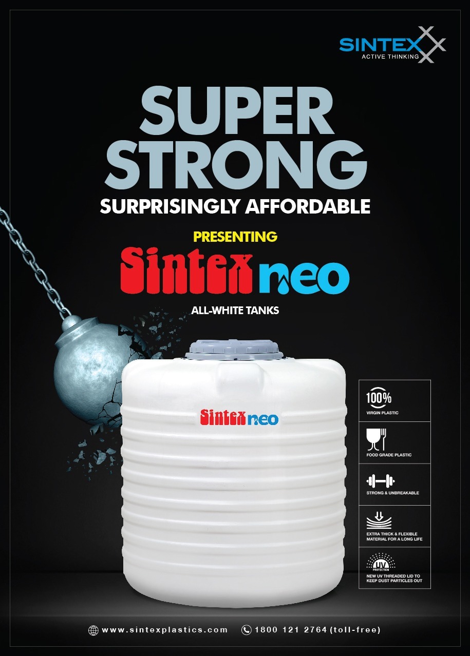 Yellow Isi Mark Sintex Water Tank