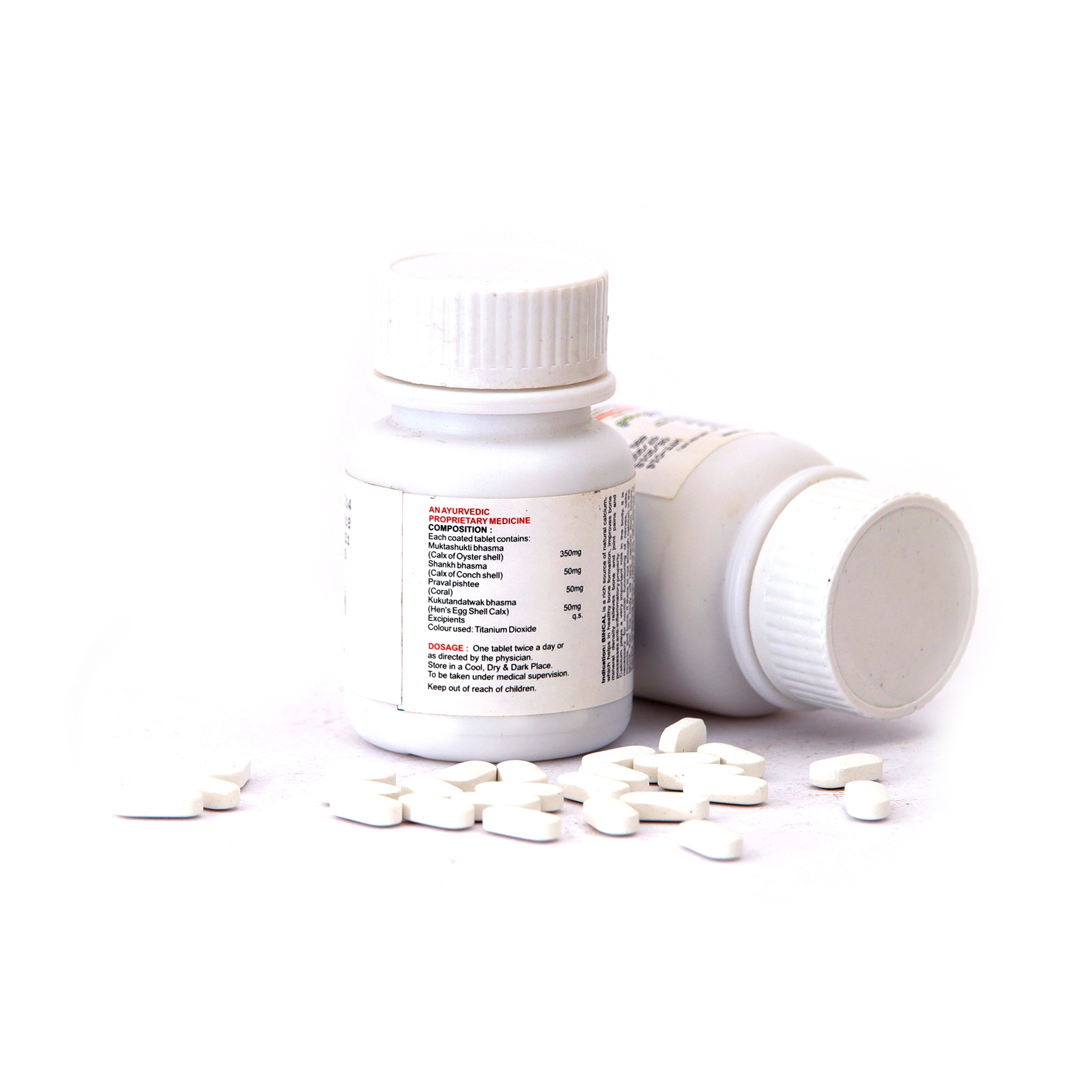 Ayurvedic Healthy Bone Tab - 60 White Round Tablets, 10mm | Calcium, Zinc, Vitamin D3, Faster Recovery, Treats Fractures