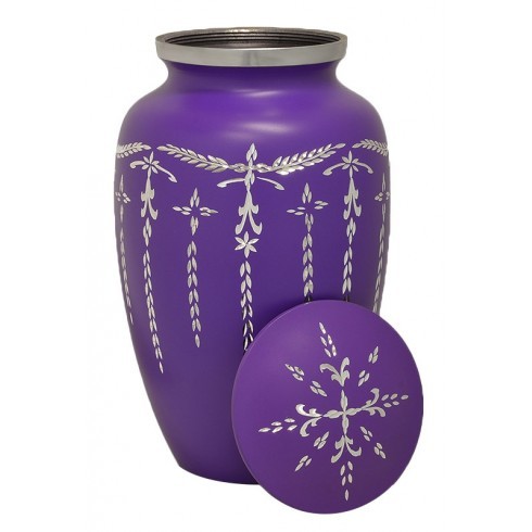 Black Celtic Cross Silver Urn