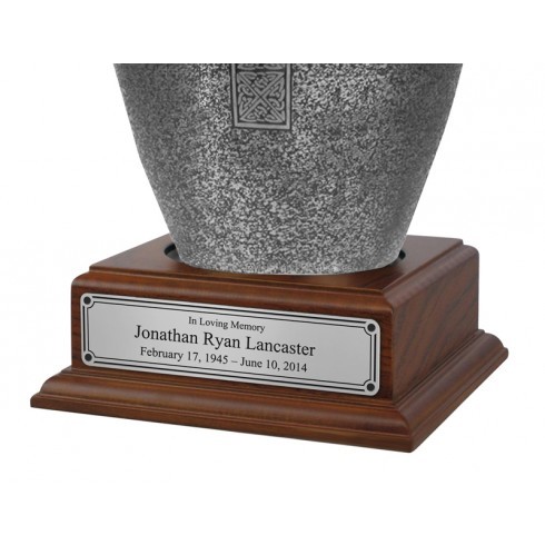 Black Celtic Cross Silver Urn
