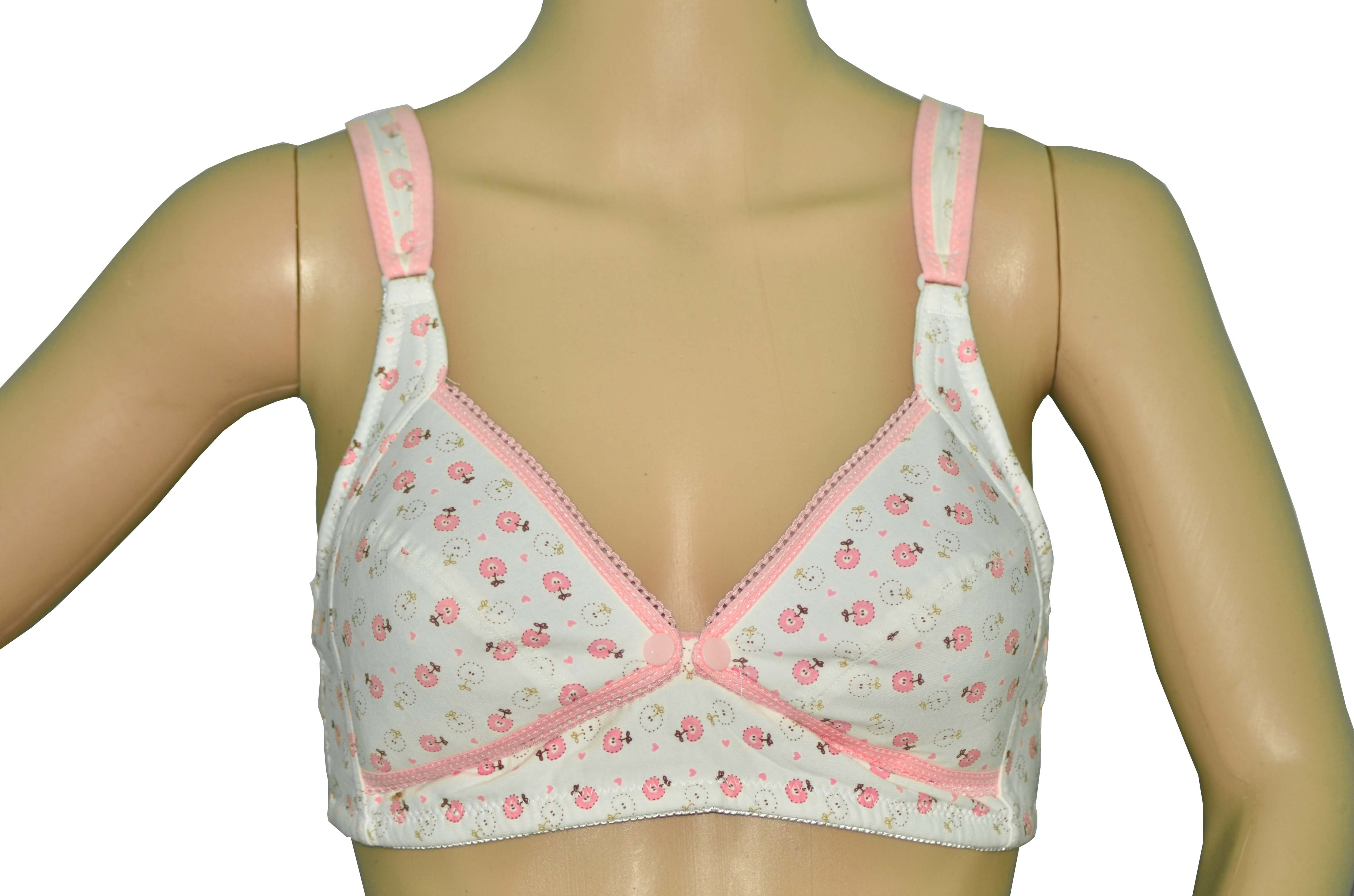 Feeding Bra - Cotton , Size 34-36 , Padded Design With Floral Print | Adjustable Straps, Ballet Back, Full Coverage Cups For Comfort