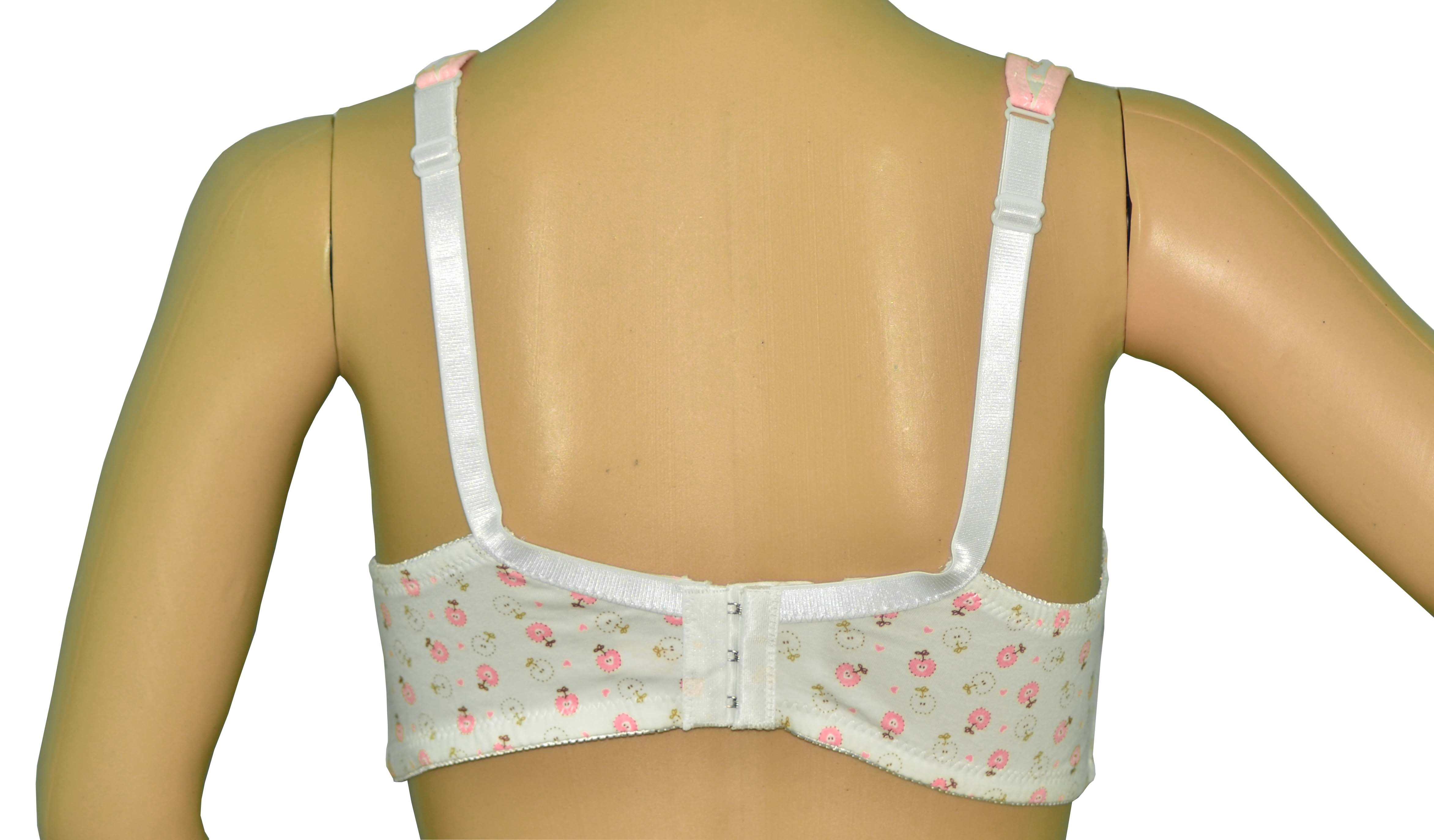 Feeding Bra - Cotton , Size 34-36 , Padded Design With Floral Print | Adjustable Straps, Ballet Back, Full Coverage Cups For Comfort