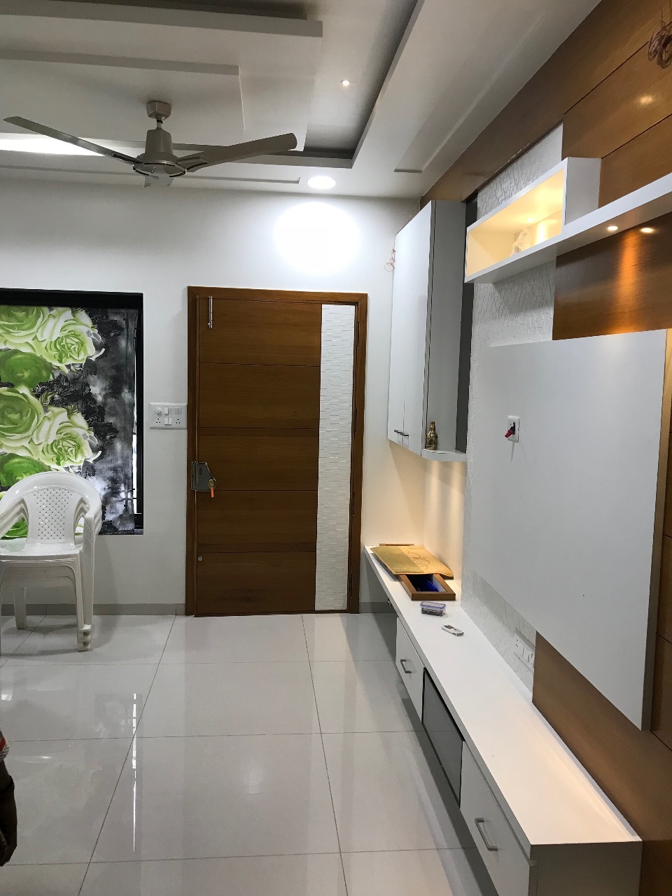 Tv Wall Unit - Mdf & Wood, Customizable Dimensions, Matte White Finish | Space Saving, Stylish Design, Cable Management, Easy Assembly, Ample Storage