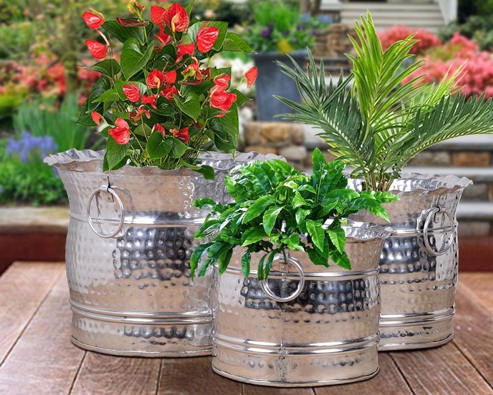 Iron Planter / Gold Finish Planter / Iron Planter