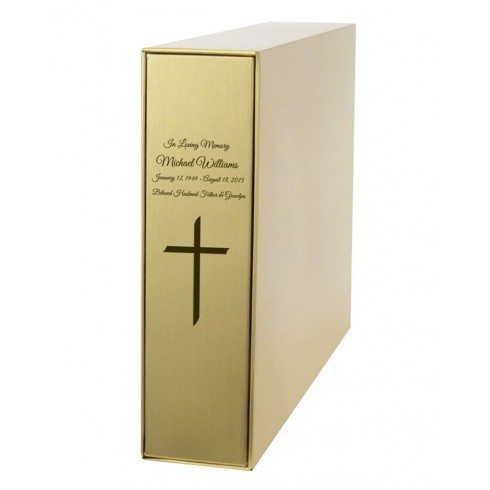 Gold Christian Cross Niche Friendly Urn