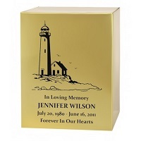 Gold Loving Doves Brass Memorial Urn