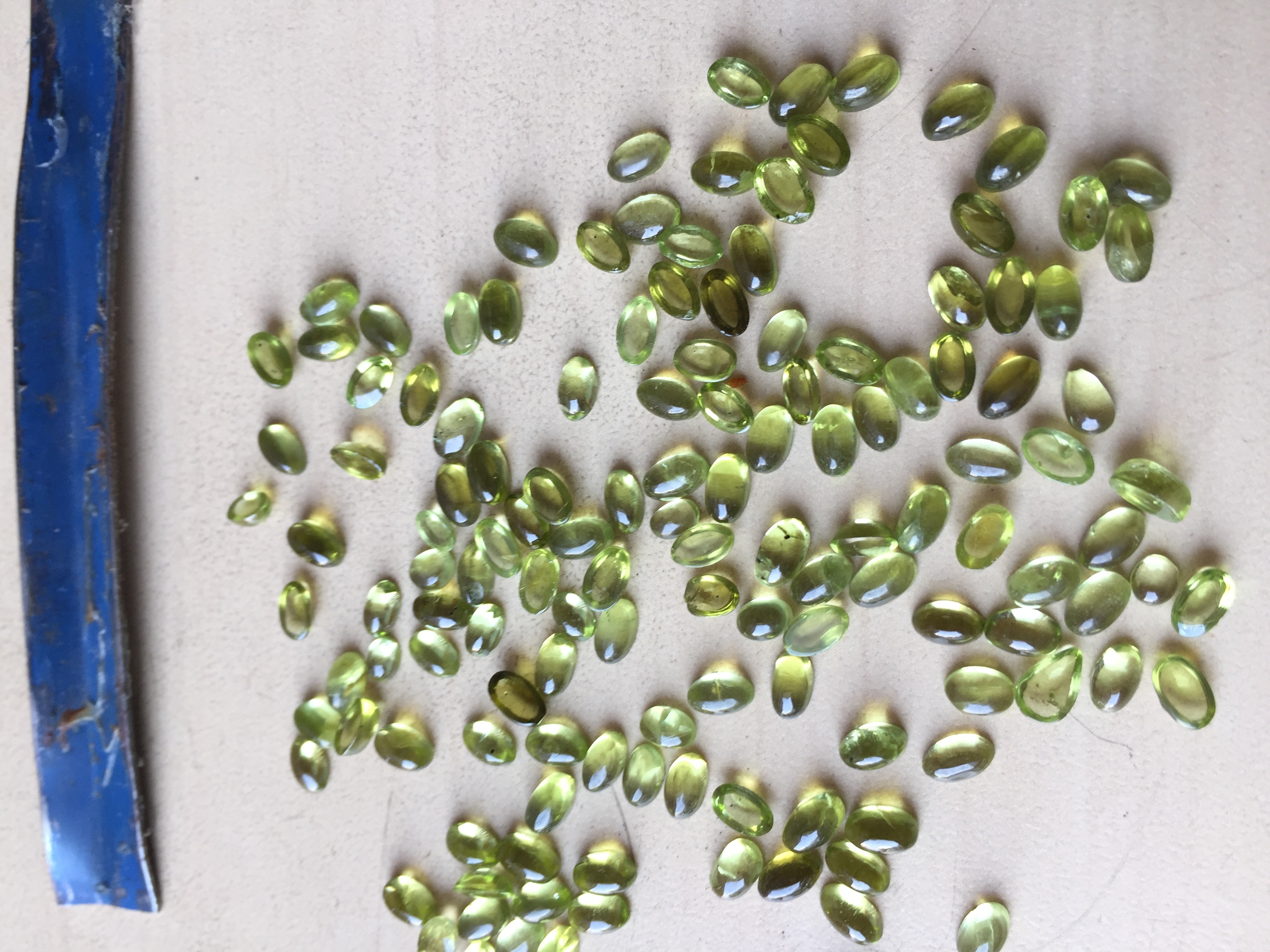 Peridot Cabutions Polished Stone - Oval Cabochon 3-5mm , Olive Green Natural Gemstone With Elegant Look And Versatile Use For Jewelry Making
