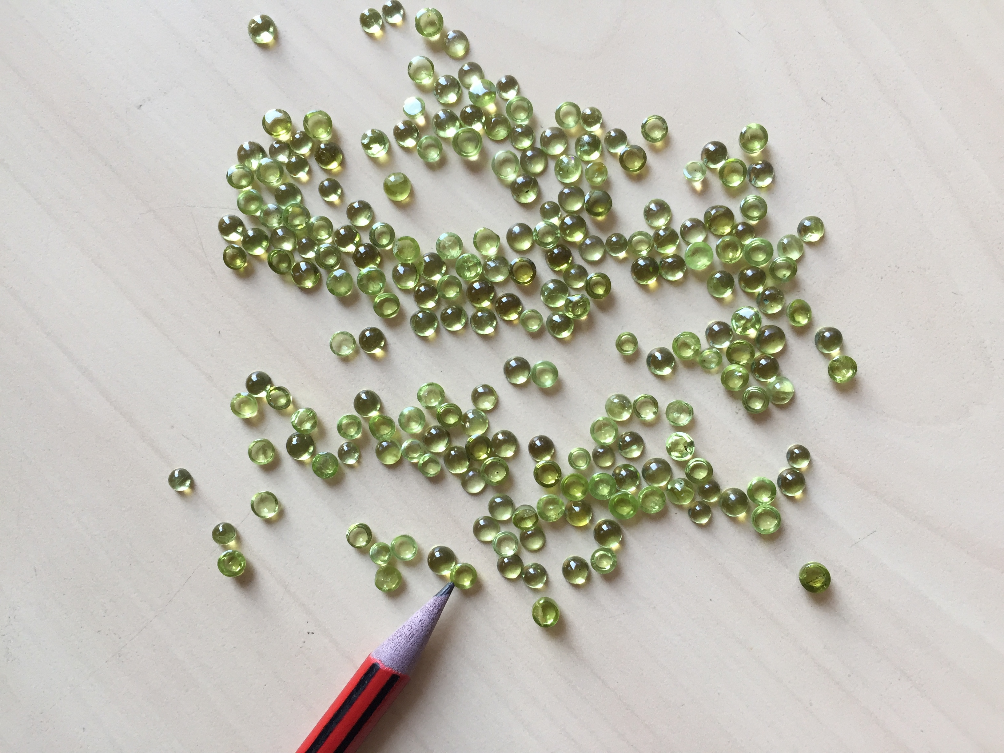 Peridot Cabutions Polished Stone - Size Range: 2-5mm, Olive Green Color | Durable, Gemstone Quality, Unique Color, Jewelry Making, Natural Beauty, Polished Finish