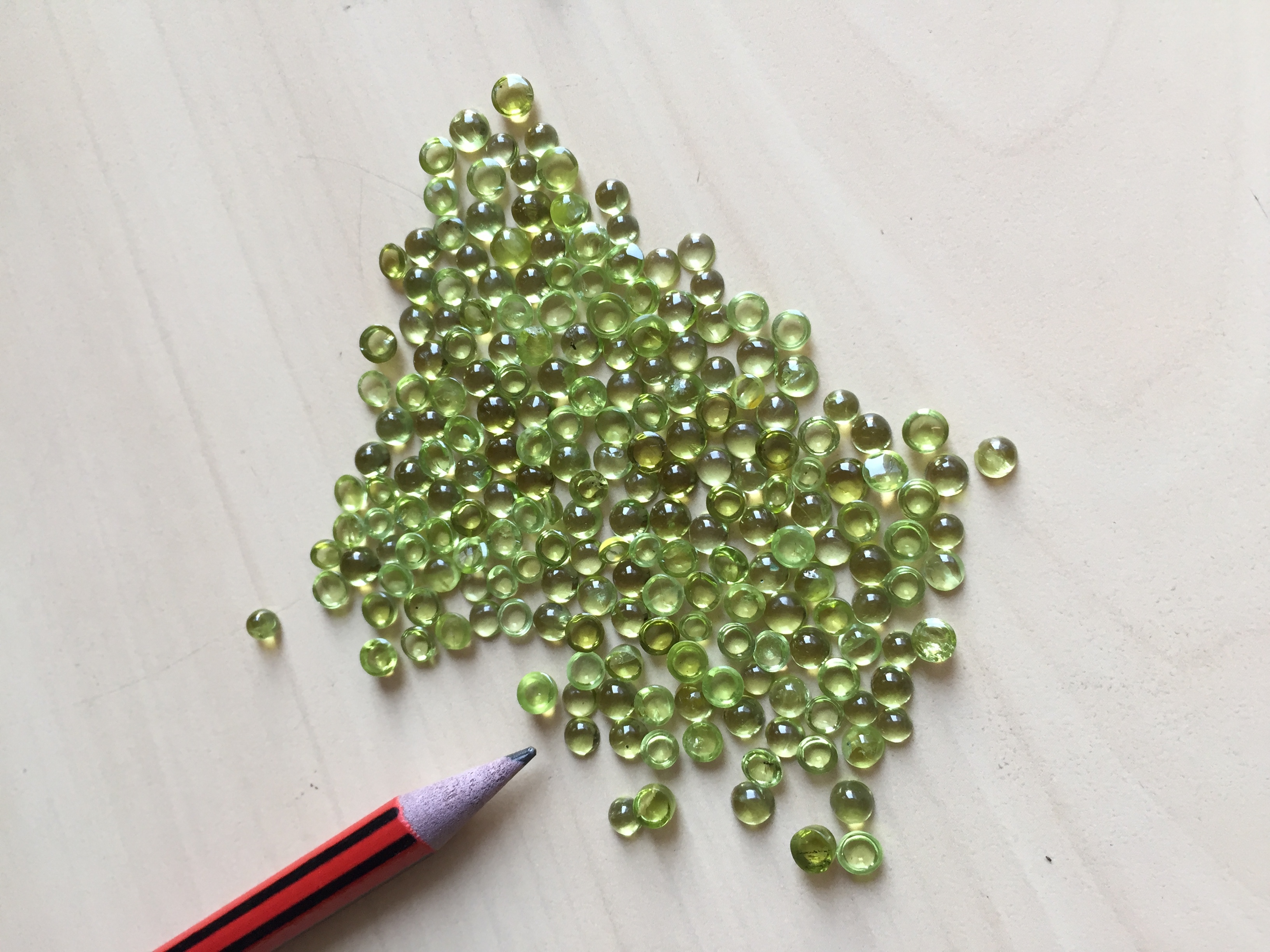 Peridot Cabutions Polished Stone - Size Range: 2-5mm, Olive Green Color | Durable, Gemstone Quality, Unique Color, Jewelry Making, Natural Beauty, Polished Finish