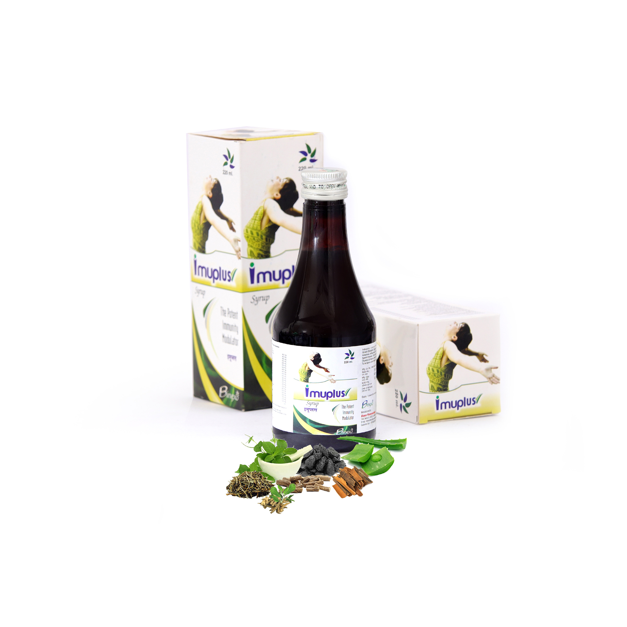 Imu Plus Ayurvedic Syrup - Herbal Extracts, 200ml, Green | Boosts Immunity, Fast Relief, Long Lasting, Safe Usage