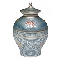 Silver Beautiful Cashmere Blue Rose Urn