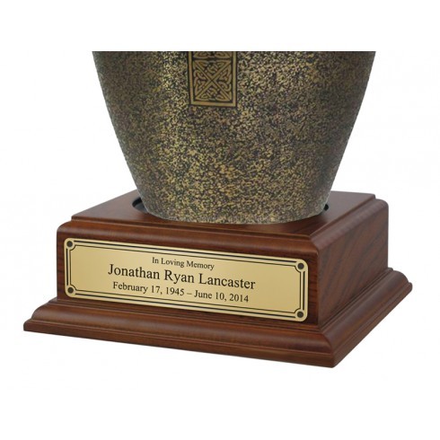 Black Celtic Cross Brass Urn