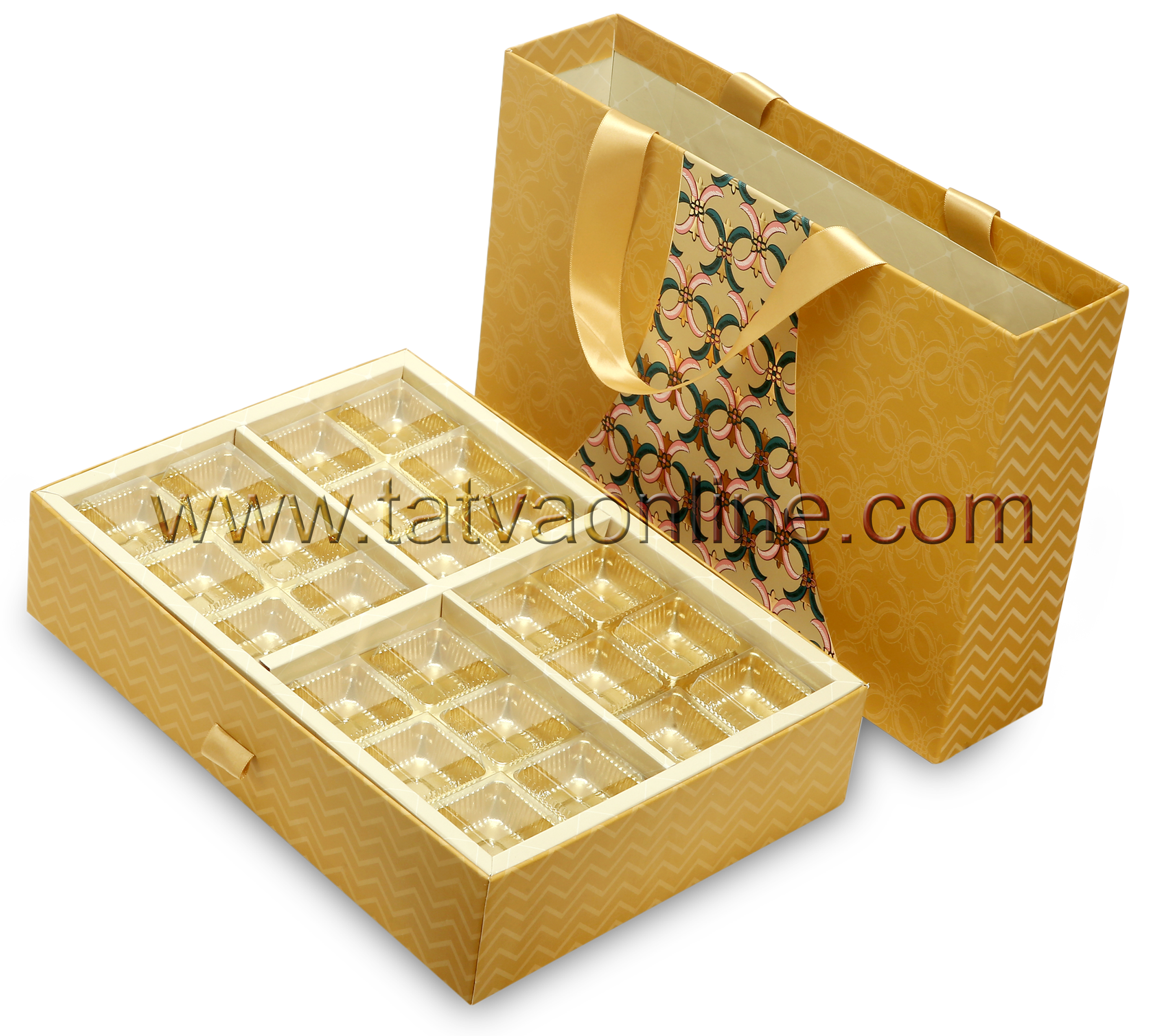 Square Gold Large Bag Box