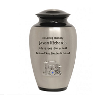 Black & Silver Ford Mustang Emblem Two Toned Car Urn