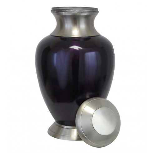 Silver Beautiful Large Eternity Purple Cremation Urn