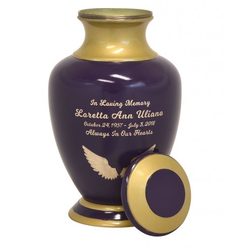 Silver Beautiful Large Eternity Purple Cremation Urn