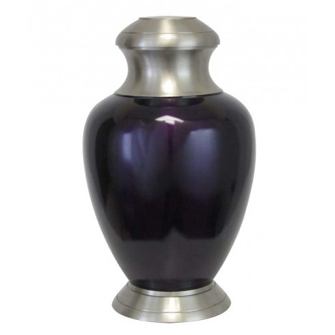Silver Beautiful Large Eternity Purple Cremation Urn
