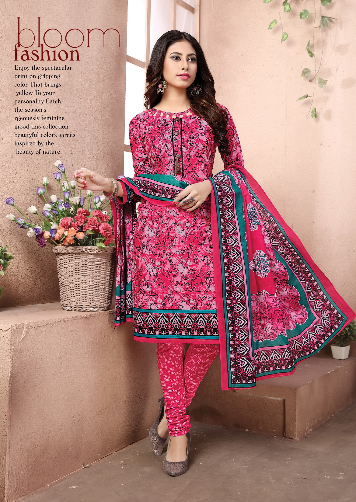 Ladies Cotton Suits - 100% Cotton Fabric Top 2.35 Mtr Bottom 2 Mtr Dupatta 2.25 Mtr Casual Grey Style