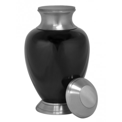 Silver Beautiful Eternity Black Cremation Urn