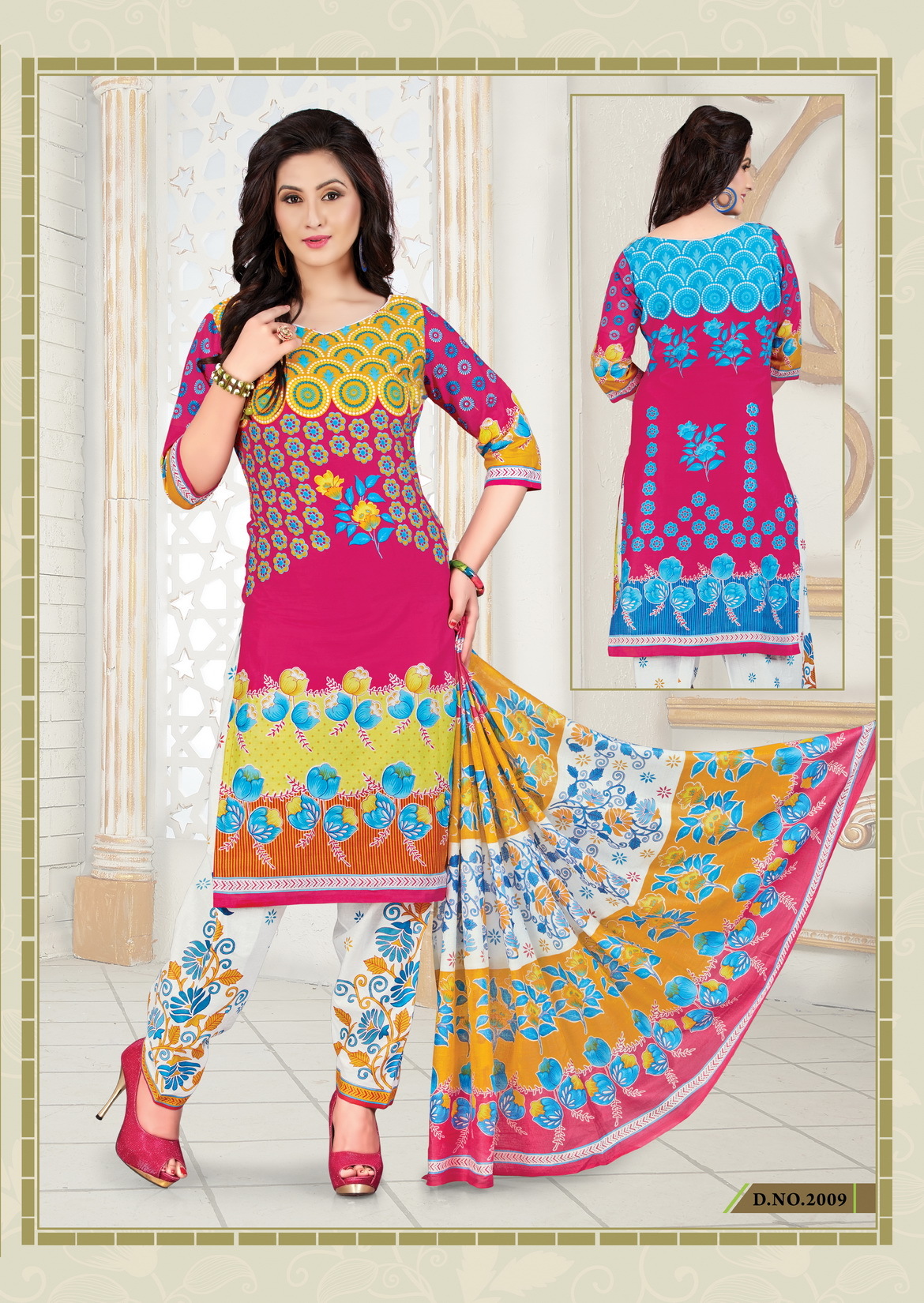 Designer Cotton Salwar Kameez - 100% Cotton Fabric, 2.00 Mtr Top And Dupatta, Exquisite Red Color | Minimum Order Of 12 Pieces, Exclusive Dress Material