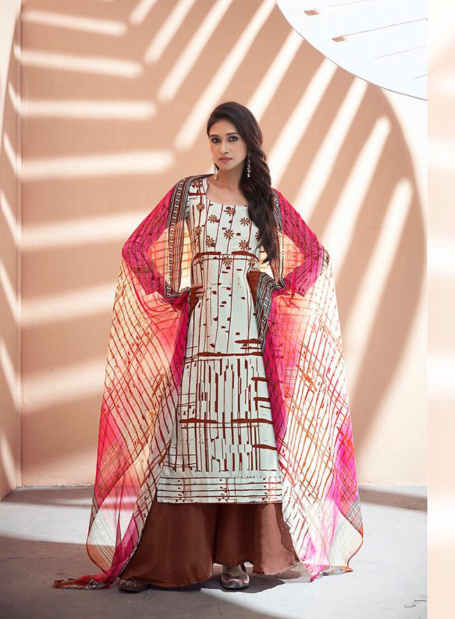 Indian Charming Pure Zam Silk Khatli Handwork Salwar Suit